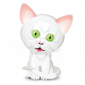 Royalty Free Clipart Image of a White Cat