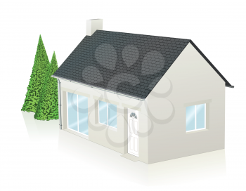 Royalty Free Clipart Image of a 3D House