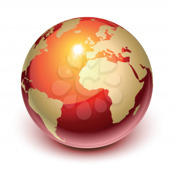 Royalty Free Clipart Image of a Globe Showing Europe and Africa