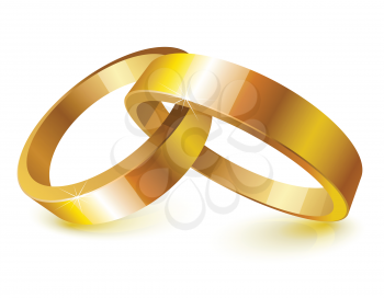 Royalty Free Clipart Image of Gold Wedding Rings