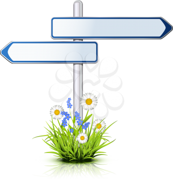 Royalty Free Clipart Image of Directional Road Signs