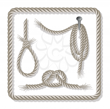 Royalty Free Clipart Image of a Set of Ropes