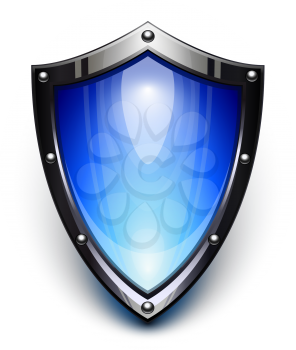 Royalty Free Clipart Image of a Blue Security Shield