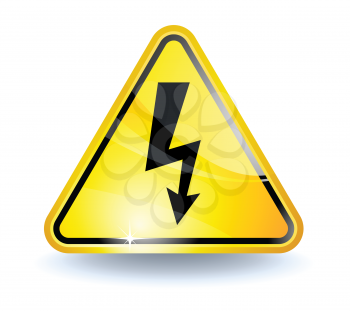 Royalty Free Clipart Image of a High Voltage Sign