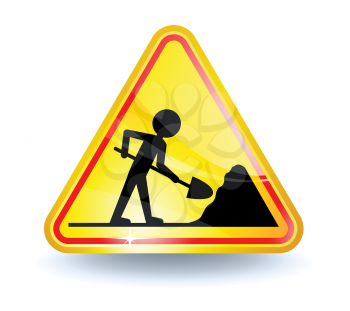 Royalty Free Clipart Image of an Under Construction Sign