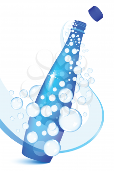 Royalty Free Clipart Image of a Sparkling Bottle of Water