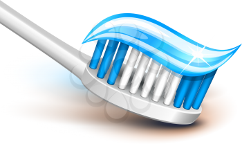 Royalty Free Clipart Image of a Toothbrush with Toothpaste