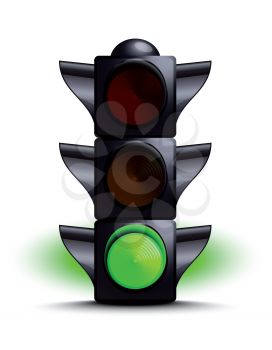 Royalty Free Clipart Image of a Green Traffic Light