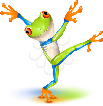 Royalty Free Clipart Image of a Dancing Tree Frog