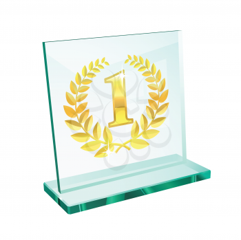 Royalty Free Clipart Image of a First Place Trophy
