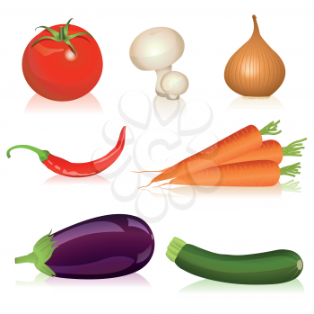 Royalty Free Clipart Image of  Various Vegetables