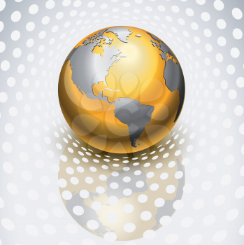 Royalty Free Clipart Image of a Golden Globe 