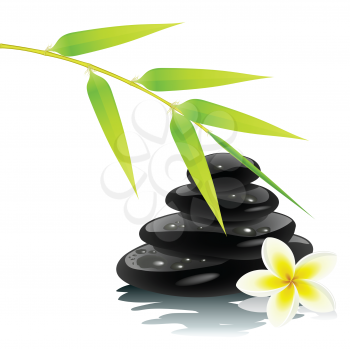 Royalty Free Clipart Image of a Stones and Bamboo