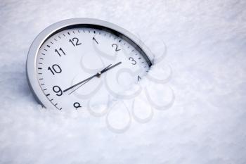 Frozen time, a clock in the sknow