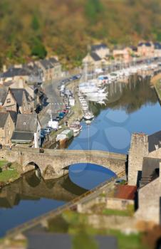 Postprocessed photo of le port de Dinan on the river La Rance, Brittany, France