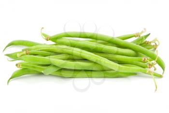 Green bean pile over white
