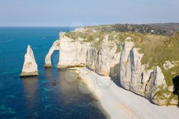The famous cliffs at etretat in Normandy, France