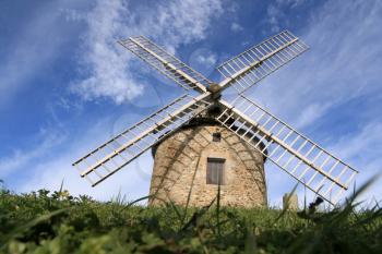 Old windmill in Brittany, France (Lancieux)