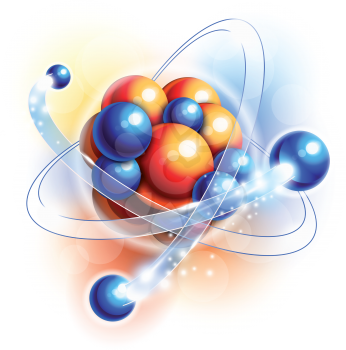 Royalty Free Clipart Image of Molecules, Atoms and Particles in Motion
