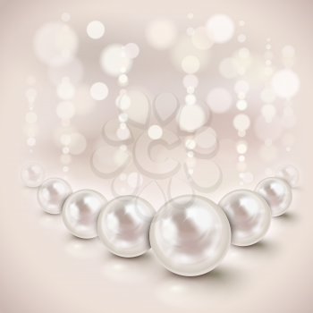 White pearls shiny background with light effects