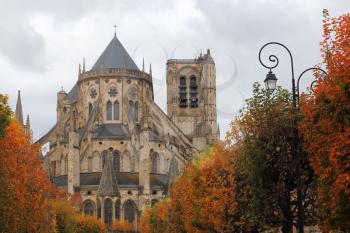 Cathedral Saint-Etienne in autumn, Bourges, Centre, France