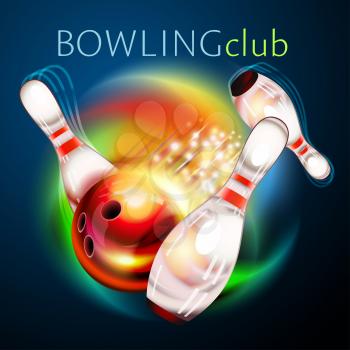 Royalty Free Clipart Image of a Bowling Logo