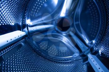 Inside the drum of a washing machine