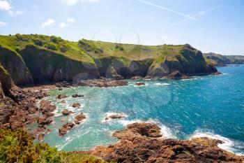 Cliffs of the Island of Jersey in the English Channel