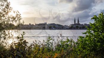Panorama of Bordeaux and the Garonne river - France,  Nouvelle-Aquitaine