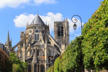 Apse of the Cathedral Saint-Etienne of Bourges in the spring, Bourges, Centre-Val de Loire, France