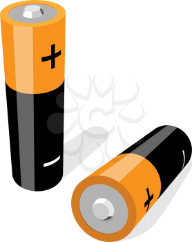 Royalty Free Clipart Image of Two Batteries