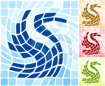 Royalty Free Clipart Image of Abstract Swan Tiles