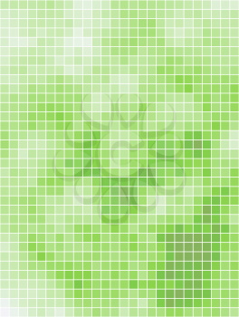 Royalty Free Clipart Image of a Green Mosaic Tile Background