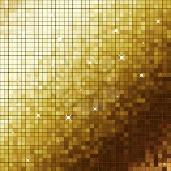 Royalty Free Clipart Image of a Golden Mosaic Background