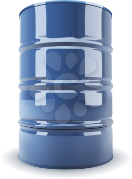 Royalty Free Clipart Image of a Blue Barrel