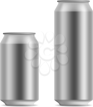 Royalty Free Clipart Image of Two Beer Cans