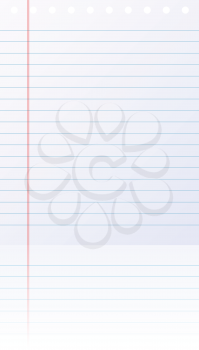 Royalty Free Clipart Image of a Piece of Lined Paper