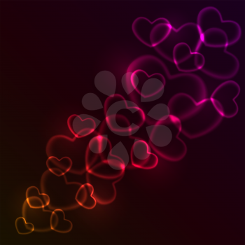 Royalty Free Clipart Image of an Abstract Hearts Background