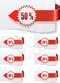 Royalty Free Clipart Image of Red Discount Labels