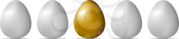 Royalty Free Clipart Image of a Row of Eggs