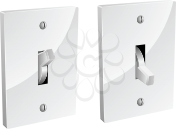 Royalty Free Clipart Image of Two Light Switches