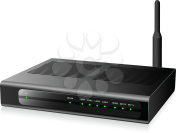 Royalty Free Clipart Image of a Black Router