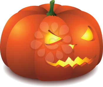 Royalty Free Clipart Image of a Carved Pumpkin