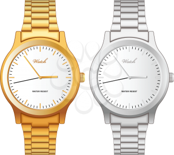 Royalty Free Clipart Image of Two Watches