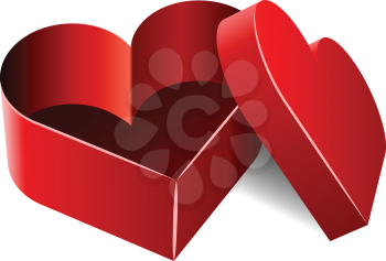 Royalty Free Clipart Image of a Heart Shaped Box