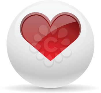 Royalty Free Clipart Image of a Heart Button