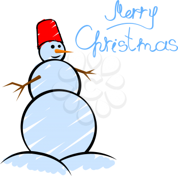 Royalty Free Clipart Image of a Snowman Christmas Card