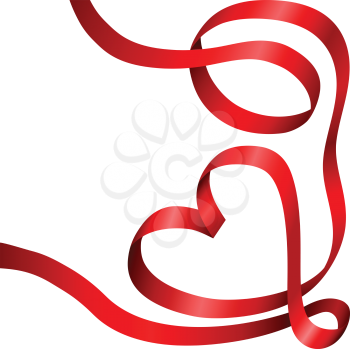 Royalty Free Clipart Image of a Heart Made of Ribbons