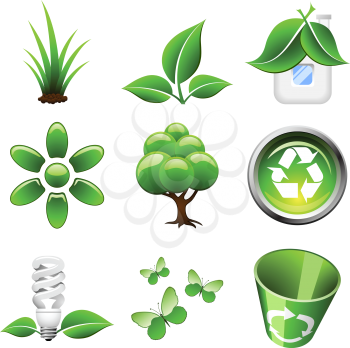 Royalty Free Clipart Image of Environmental Icons