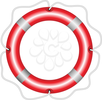 Royalty Free Clipart Image of a Red Lifebuoy